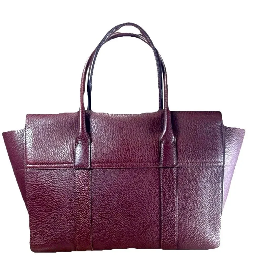 MULBERRY Oxblood Maroon Leather Classic Large Bayswater Tote Bag New Style